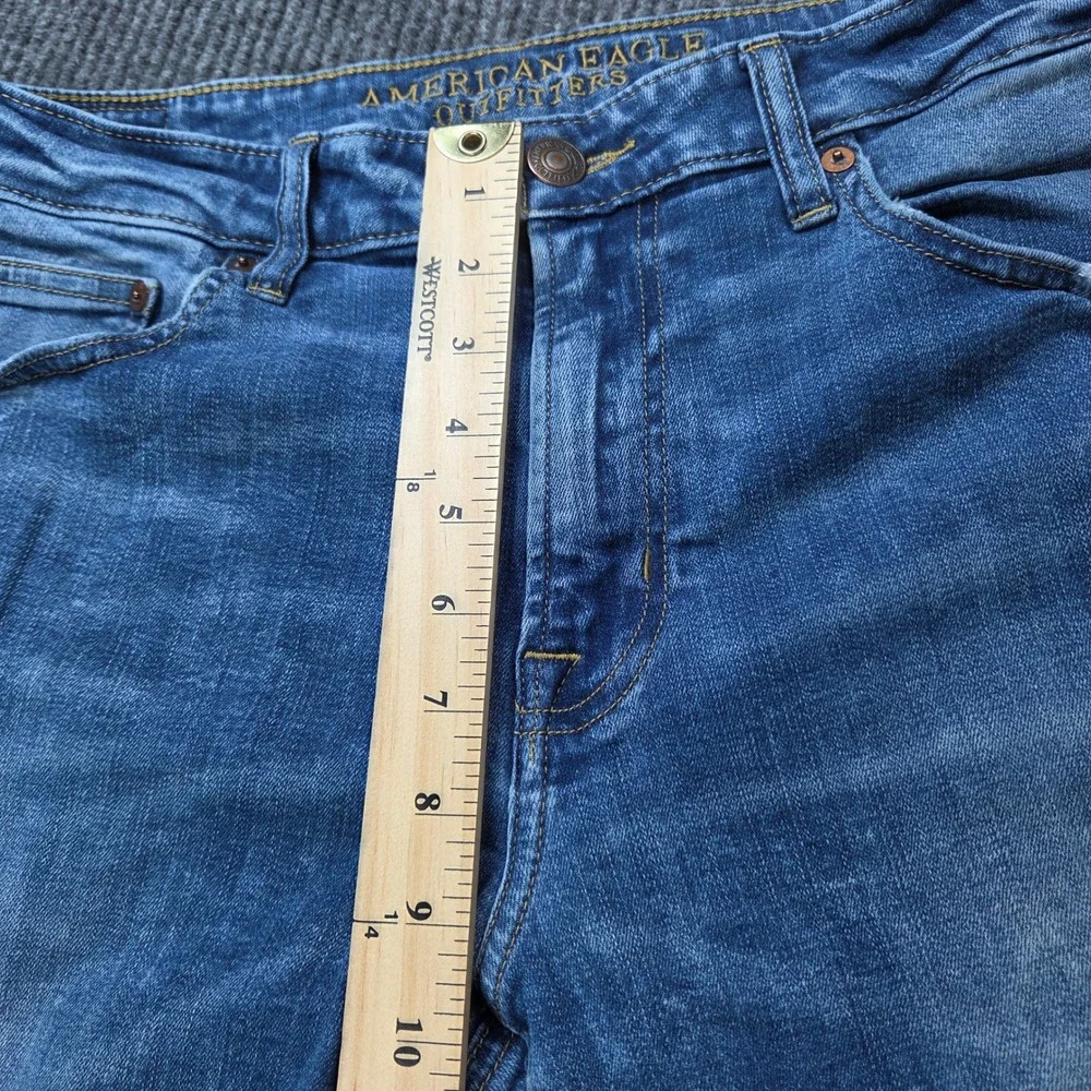 American Eagle Slim Straight Jeans Mens 34x34 Blue Extreme Flex Denim Casual